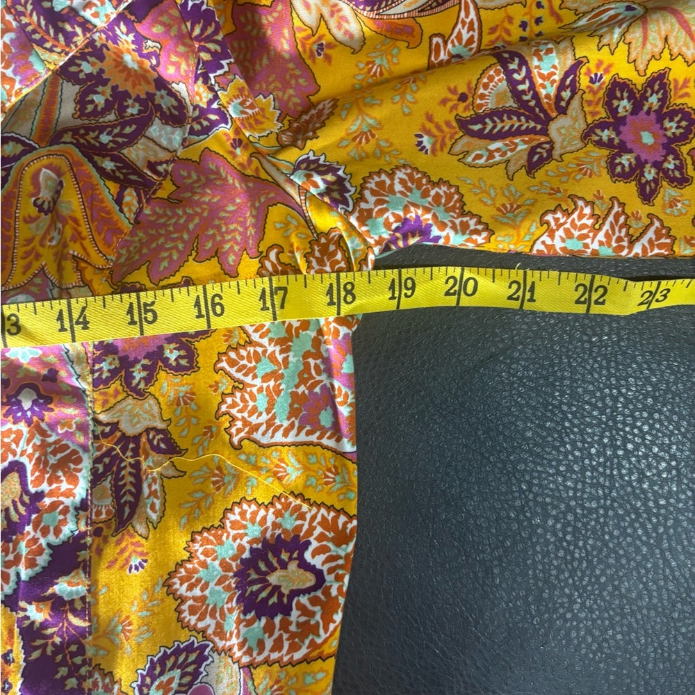6 by Six Paisley Cropped Blazer Jacket Women’s Medium Yellow Purple Boho Cotton - Picture 9 of 10